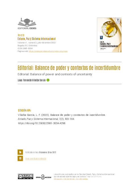 (PDF) Balance de poder y contextos de incertidumbre
