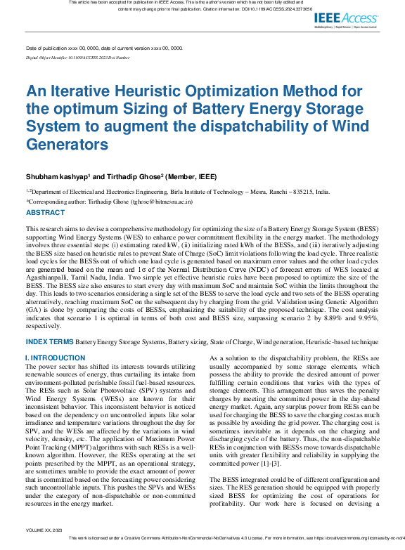 (PDF) An Iterative Heuristic Optimization Method for the optimum Sizing ...