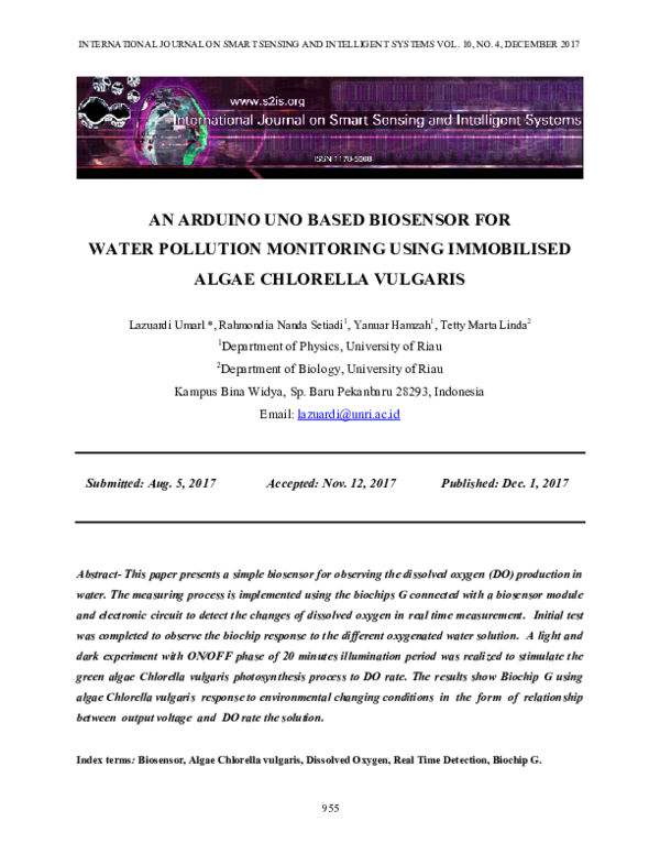 (PDF) An Arduino Uno Based Biosensor for Water Pollution Monitoring ...
