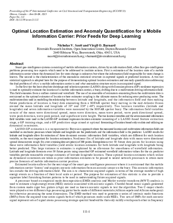 (PDF) Optimal Location Estimation and Anomaly Quantification for a ...