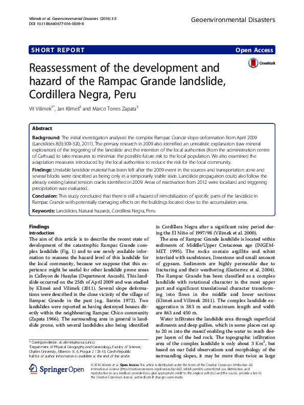 (PDF) Reassessment of the development and hazard of the Rampac Grande ...