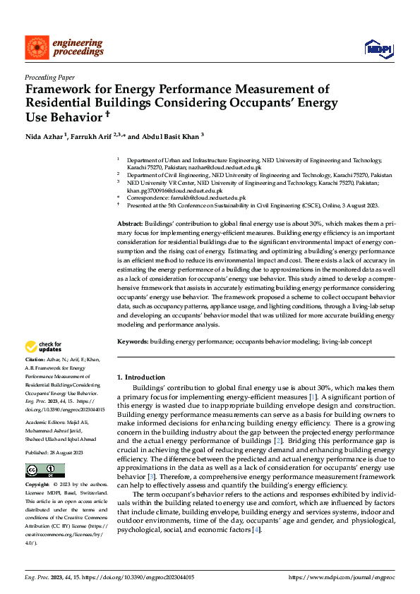 (PDF) Framework for Energy Performance Measurement of Residential ...