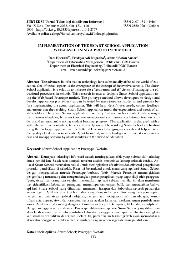 (PDF) Implementation of the Smart School Application Web-Based Using a ...