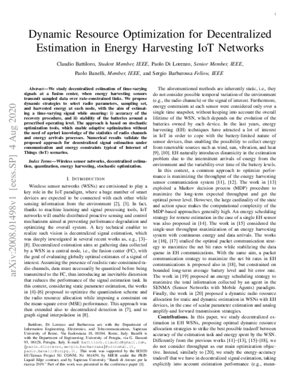 (PDF) Dynamic Resource Optimization for Decentralized Estimation in ...