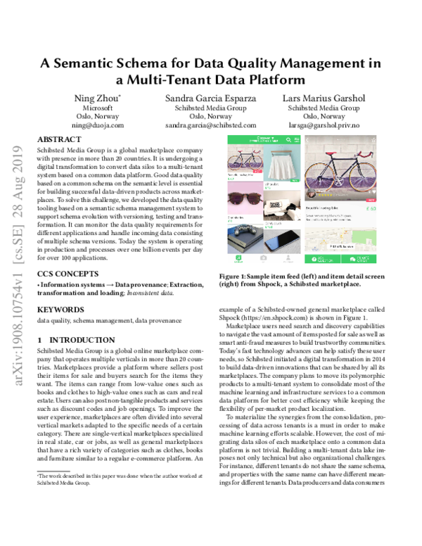 (PDF) A Semantic Schema for Data Quality Management in a Multi-Tenant ...