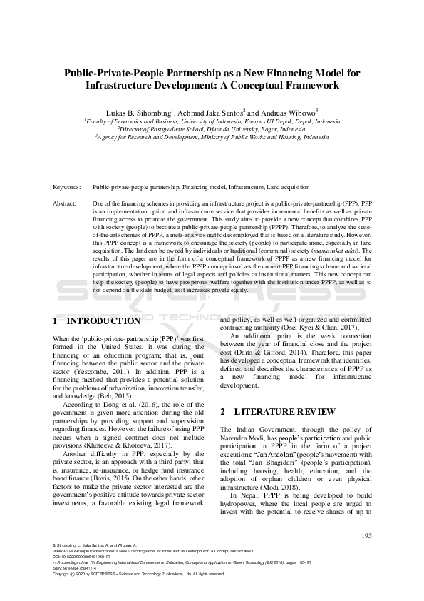 (PDF) Public-Private-People Partnership as a New Financing Model for ...