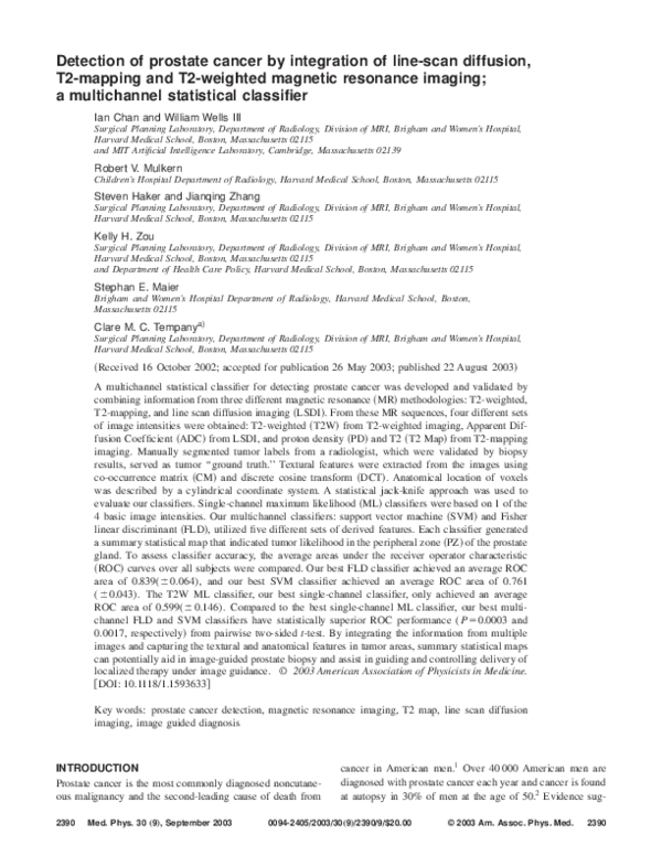(PDF) Detection of prostate cancer by integration of line‐scan ...