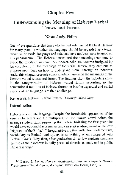 UNDERSTANDING MEANING IN HEBREW intelligence overview