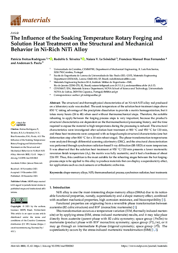 (PDF) The Influence of the Soaking Temperature Rotary Forging and ...