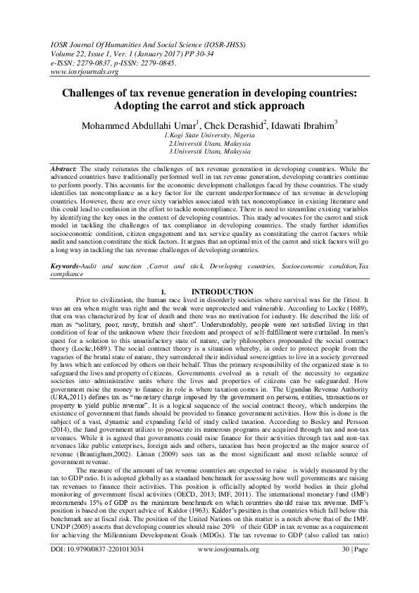 (PDF) Challenges of tax revenue generation in developing countries ...