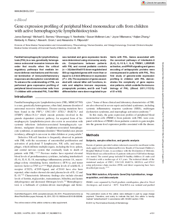 (PDF) Gene expression profiling of peripheral blood mononuclear cells ...