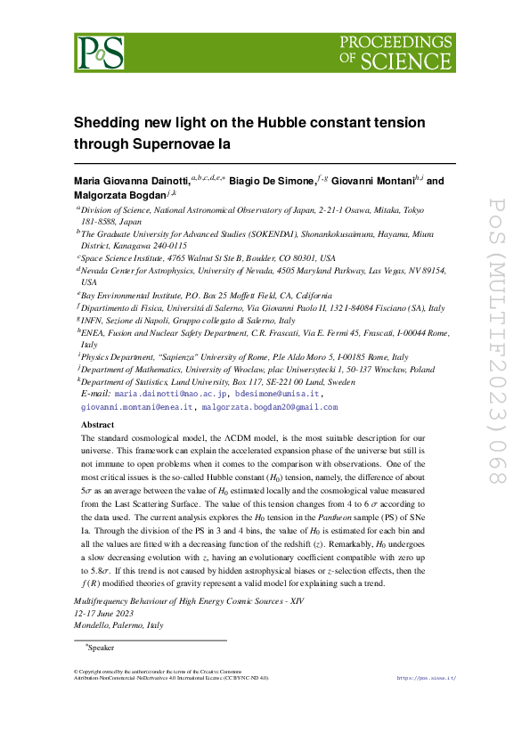 (PDF) Shedding new light on the Hubble constant tension through ...