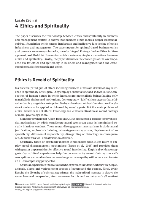 (PDF) 4 Ethics and Spirituality