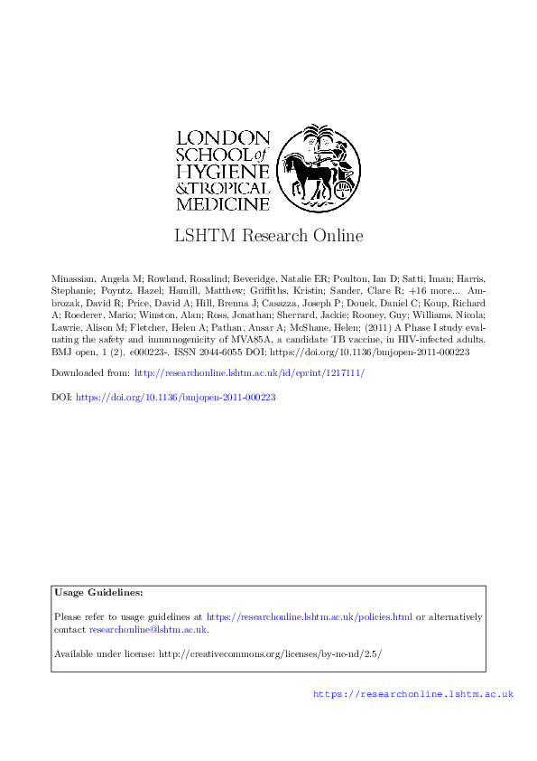 (PDF) A Phase I study evaluating the safety and immunogenicity of ...