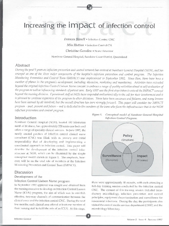 (PDF) Increasing the impact of infection control