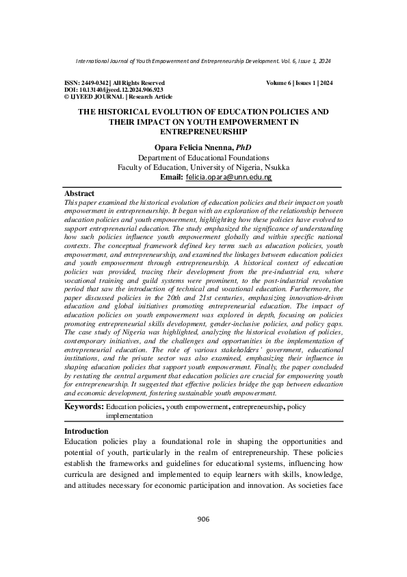 (PDF) The historical evolution of education policies and their impact ...