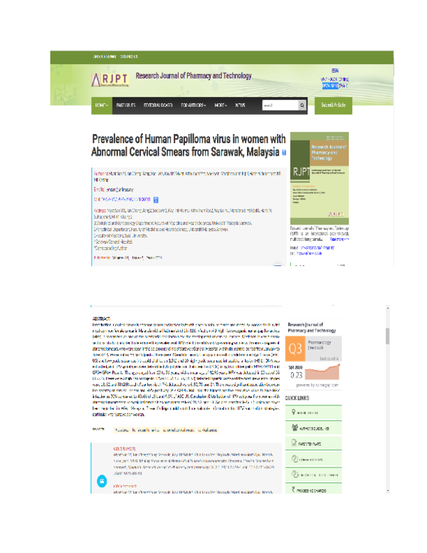 (PDF) Prevalence of Human Papilloma virus in women with Abnormal ...