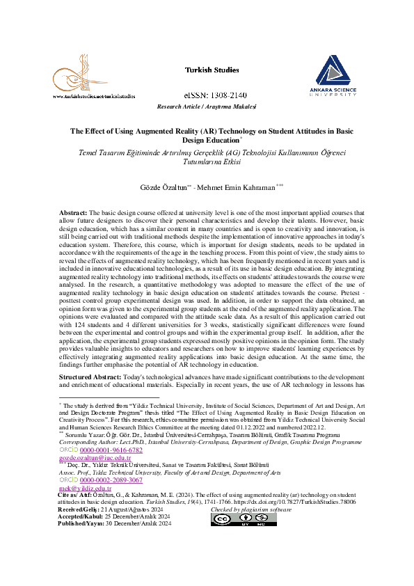 (PDF) The Effect of Using Augmented Reality (AR) Technology on Student ...
