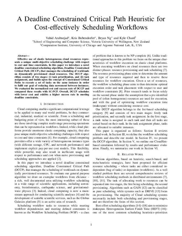 (PDF) A Deadline Constrained Critical Path Heuristic for Cost ...