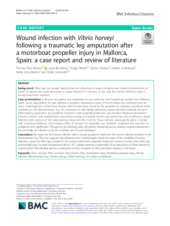 (PDF) Vibrio harveyi Infection Post-Amputation Case