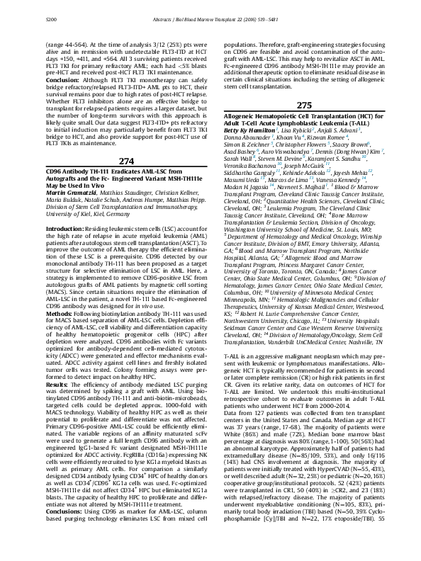 (PDF) Allogeneic Hematopoietic Cell Transplantation (HCT) for Adult T ...
