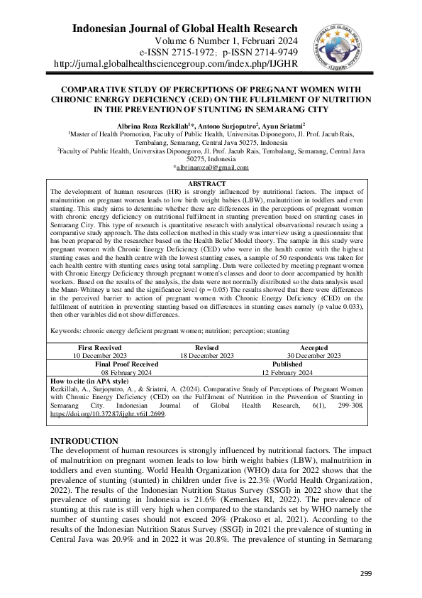 (PDF) Comparative Study of Perceptions of Pregnant Women with Chronic ...