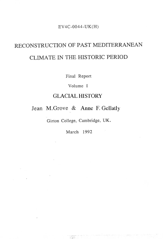 (PDF) Reconstruction of Past Mediterranean Climate in the Historic ...
