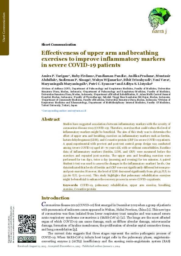 (PDF) Effectiveness of upper arm and breathing exercises to improve ...