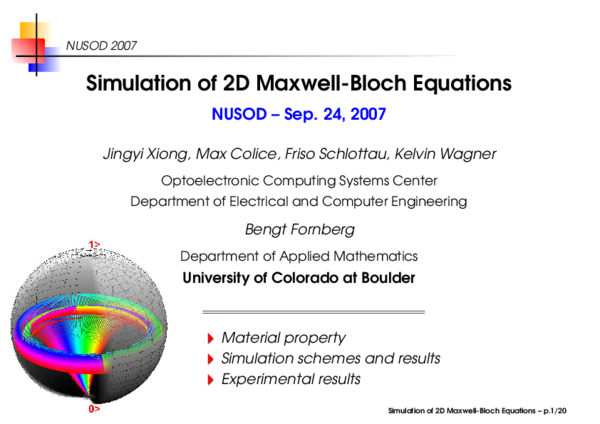 (PDF) Simulations of 2D Maxwell-Bloch equations