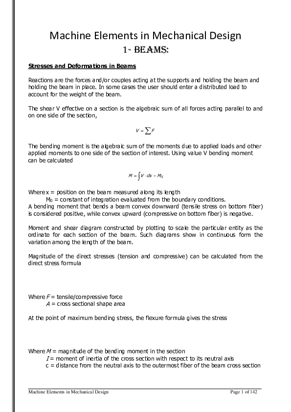 (PDF) Machine Elements in Mechanical Design