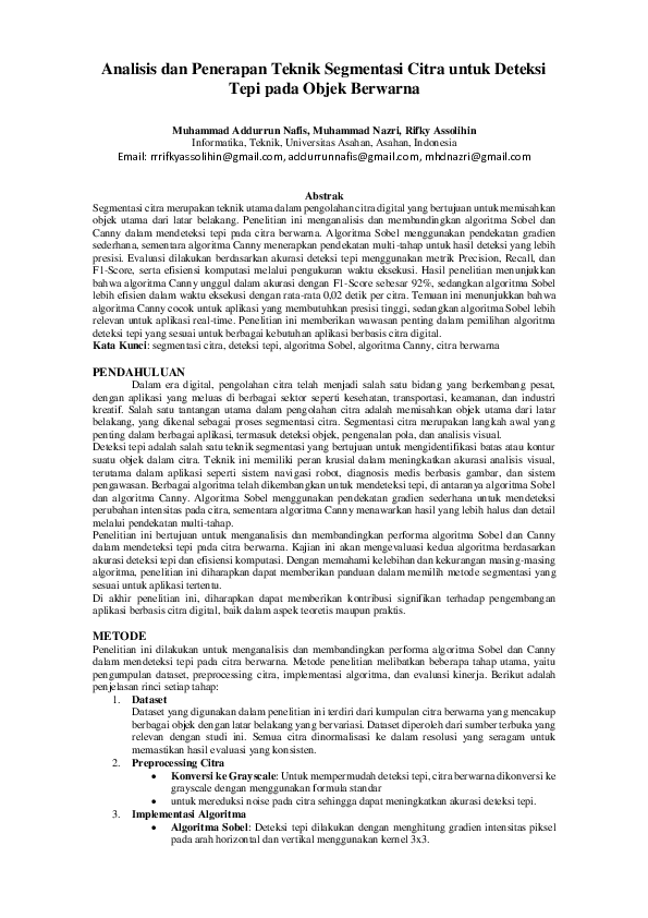 (PDF) Jurnal Segmentasi Citra