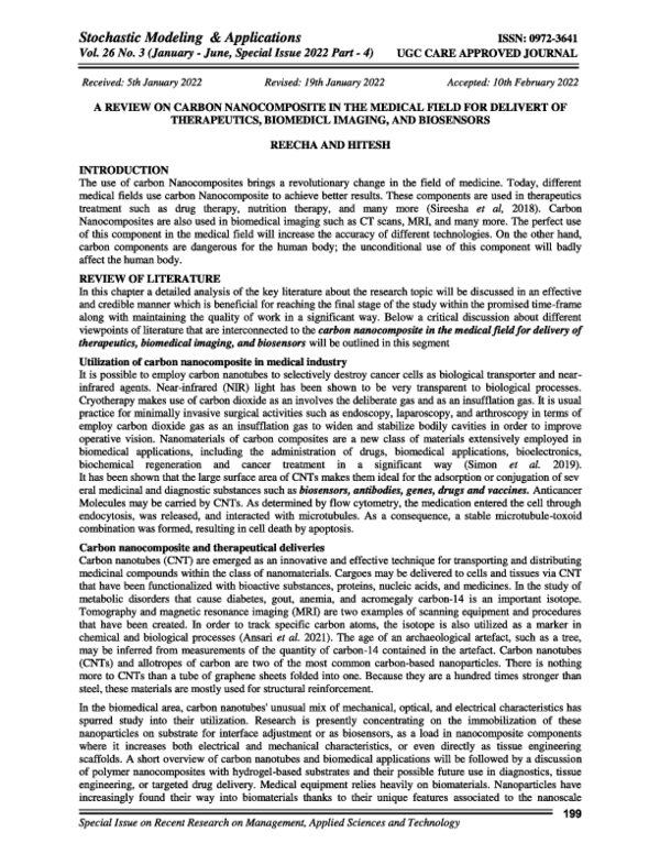 (PDF) A REVIEW ON CARBON NANOCOMPOSITE IN THE MEDICAL FIELD FOR ...