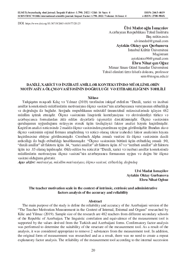 (PDF) The teacher motivation scale in the context of intrinsic ...