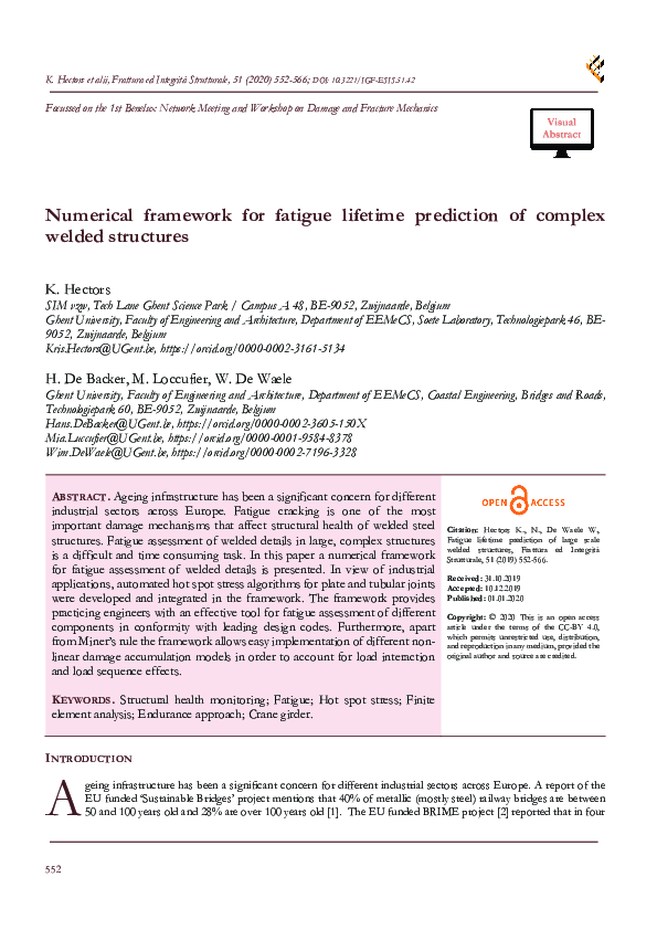 (PDF) A Numerical framework for fatigue lifetime prediction of complex ...