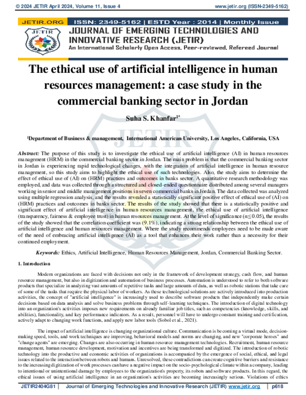 (PDF) The ethical use of artificial intelligence in human resources ...