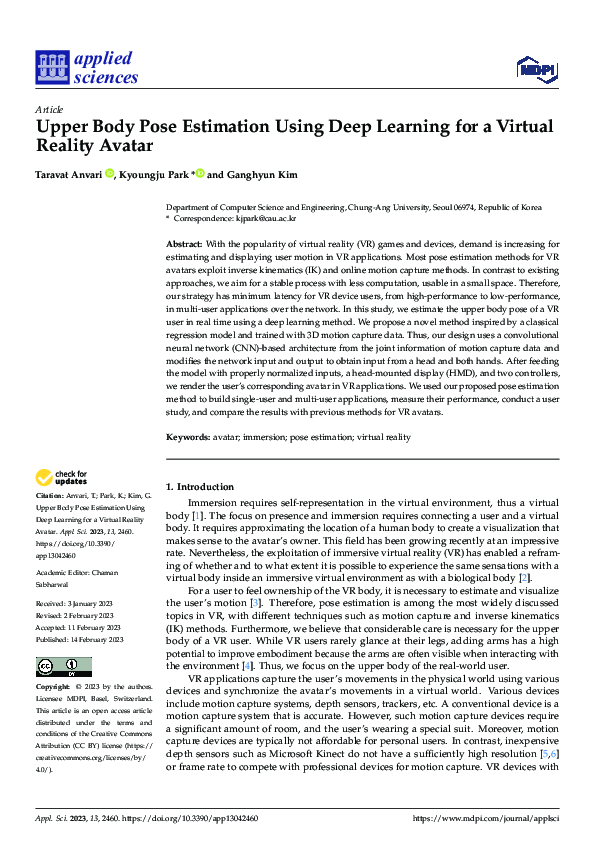 (PDF) Upper Body Pose Estimation Using Deep Learning for a Virtual ...