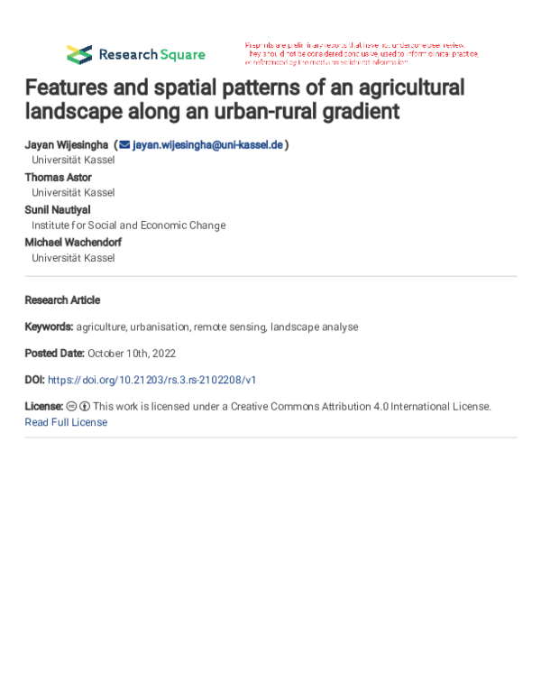 (PDF) Features and spatial patterns of an agricultural landscape along ...