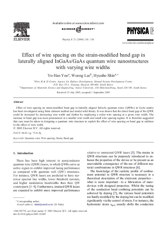 (PDF) Effect of wire spacing on the strain-modified band gap in ...