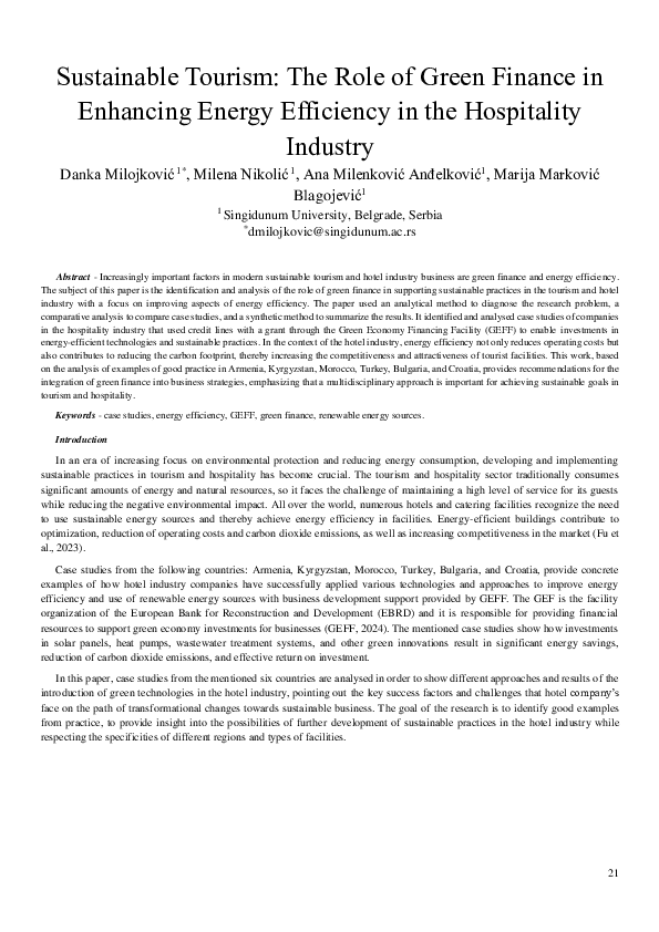 (PDF) The Role of Green Finance in Enhancing Energy Efficiency in the ...