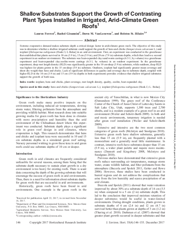 (PDF) Shallow Substrates Support the Growth of Contrasting Plant Types ...