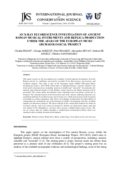 (PDF) International Journal of Conservation Science an X-Ray ...