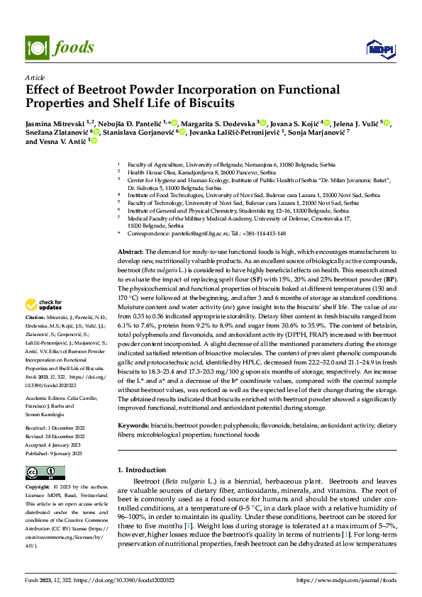 (PDF) Effect of Beetroot Powder Incorporation on Functional Properties ...