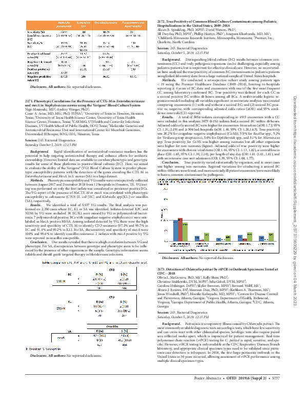 (PDF) 2173. Detection of Chlamydia psittaci by rtPCR in Outbreak ...