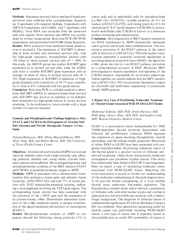 (PDF) Hyalinizing Trabecular Neoplasm with PAX8-GLIS3