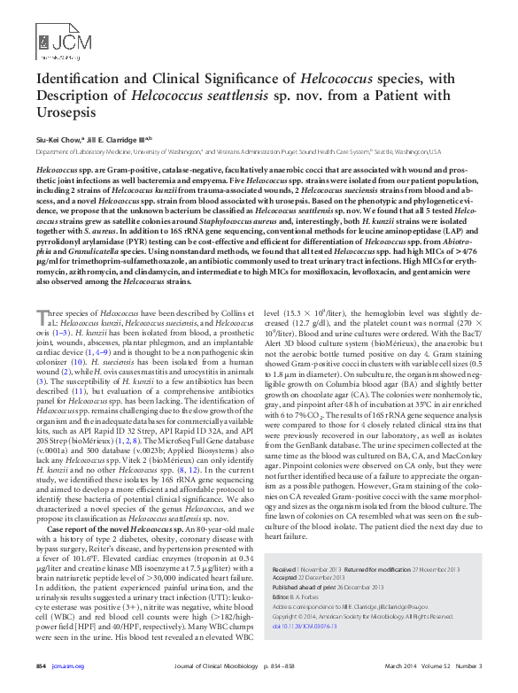 (PDF) Identification and Clinical Significance of Helcococcus species ...