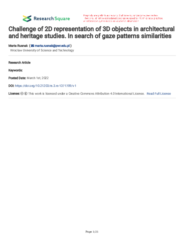(PDF) Challenge of 2D representation of 3D objects in architectural and ...