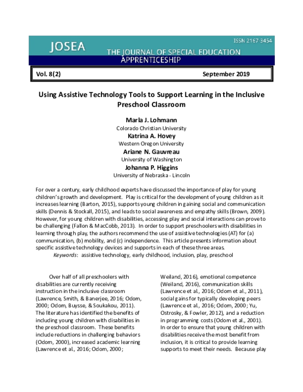 (PDF) Using Assistive Technology Tools to Support Learning in the ...