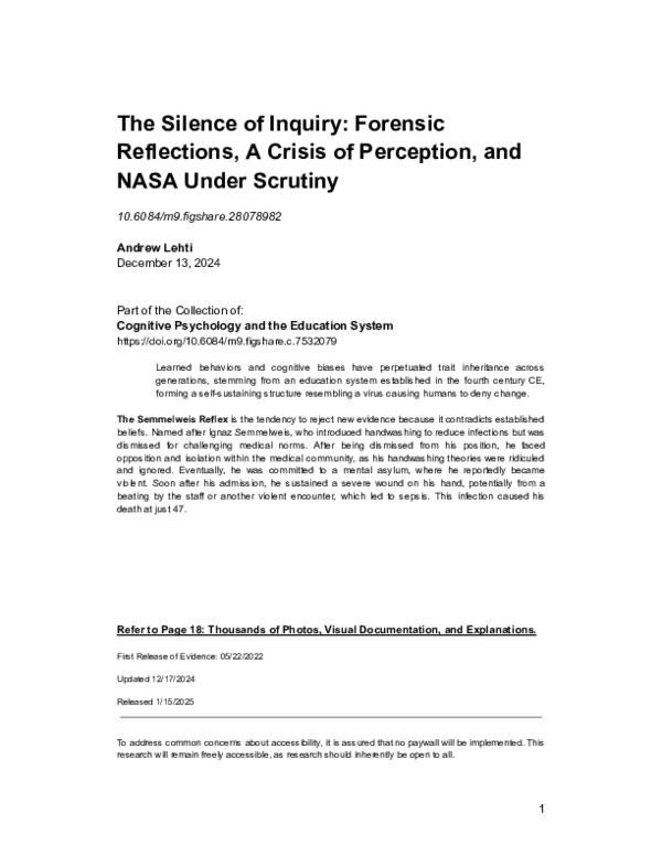 (PDF) The Silence of Inquiry: Forensic Reflections, A Crisis of ...