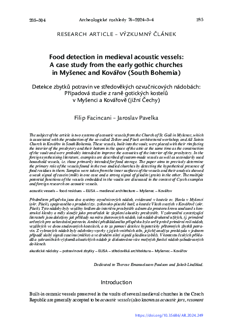 (PDF) Food detection in medieval acoustic vessels: A case study from ...
