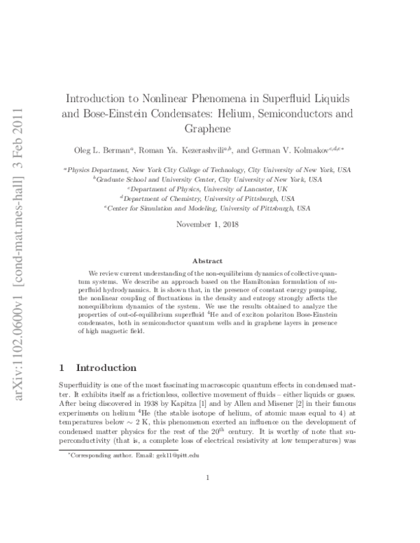 (PDF) Introduction to nonlinear phenomena in superfluid liquids and ...